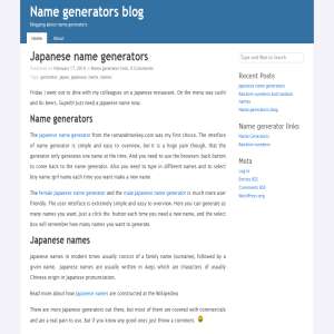 Name generators blog